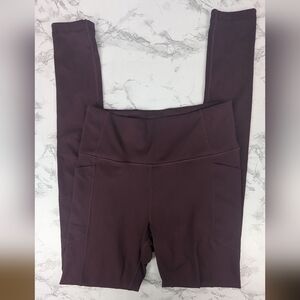 Victoria's Secret Size Small Full Length Leggings In Burgundy/Maroon W/Pockets